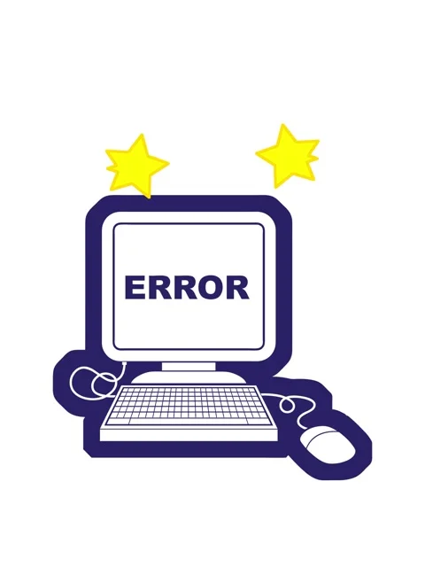 Spinning stars animation of vector icon illustration of a computer error Stock Footage 323595715