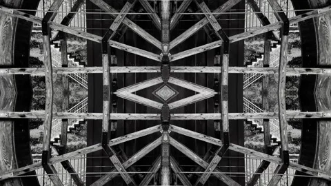 "Spinning Structure" Waterwheel Psychedelic DMT VJ Loop techno Stock Footage 319924450