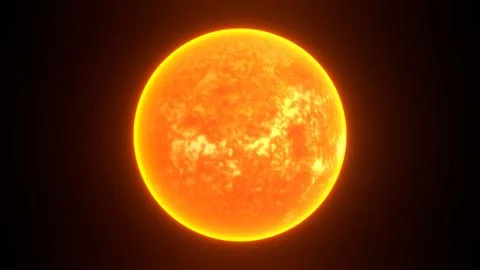 Spinning Sun. Beautiful space object. 3D render. 스톡 일러스트