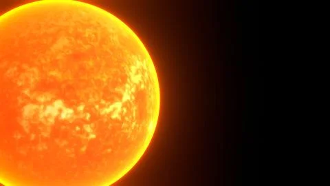 Spinning Sun. Beautiful space object. 3D render. Stock Illustration