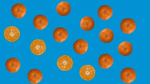 Spinning tangerine Stock Footage 126730056