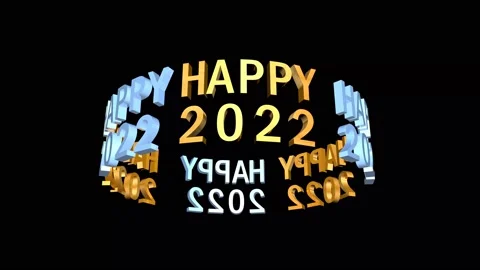 Spinning text - Happy 2022. Stock Footage 165539062