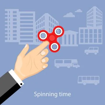 Spinning time in the city Stock Illustration
