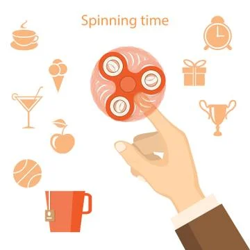 Spinning time with cup Stock Illustration
