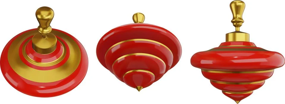 Spinning top 3d Stock Illustration