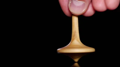 Spinning top moving. Close up shot. Vídeo Stock 145056092