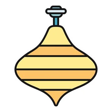 Spinning top toy element on white background Stock Illustration