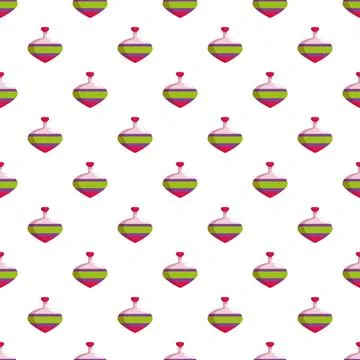 Spinning tops seamless pattern creating a playful background Stock Illustration