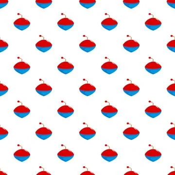 Spinning tops seamless pattern creating a playful background Stock Illustration
