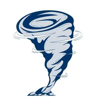 Spinning tornado natural disaster 2D doodle object Stock Illustration