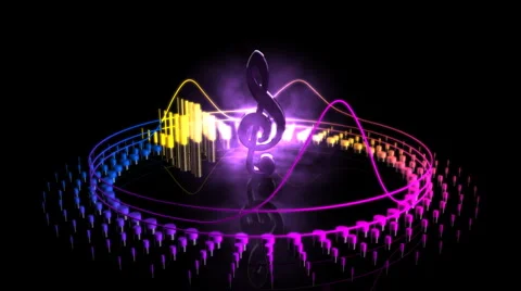 Spinning Treble Clef - Equalizer 57 (HD) Stock Footage 1005463