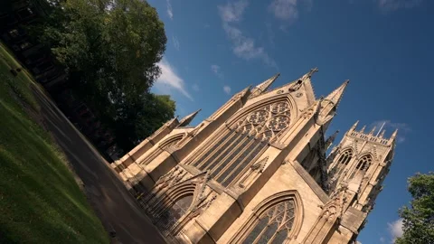Spinning view of Doncaster Minster Cathedral Stock Footage 317234414