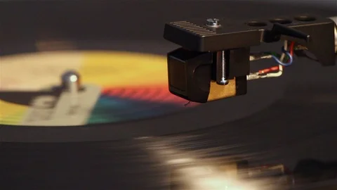 Spinning Vintage Record Player Close Up Stock Footage 112353611