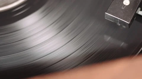 Spinning Vinyl Record Closeup Stock Footage 61709480