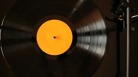 Spinning vinyl record Stock Footage 123700019