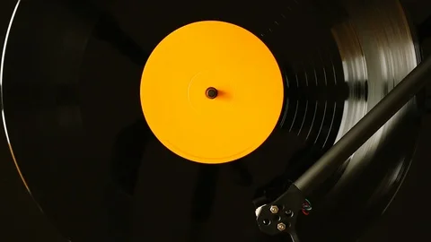 Spinning vinyl record Stock Footage 124362779
