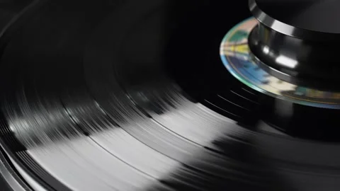 Spinning Vinyl Record on Turntable, Analog Music Concept Stock Footage 333756902