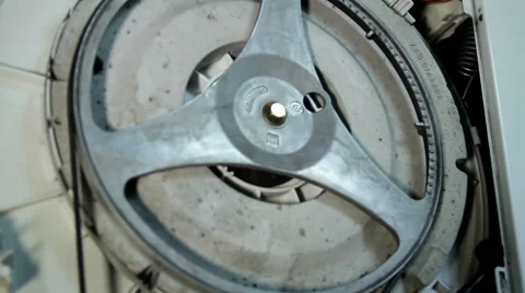 Spinning washing machine drum Stock Footage 60563603