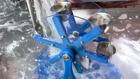 Spinning Water Wheel Stock Footage 244897183