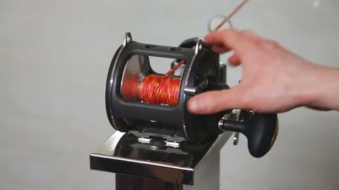 Spinning wheel with line Stock Footage 69166525