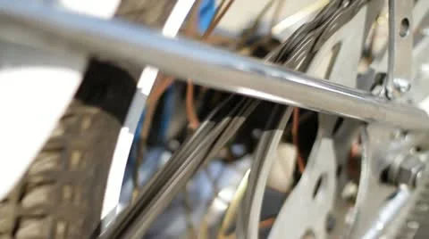 Spinning wheel motorcycle Stock Footage 10915146