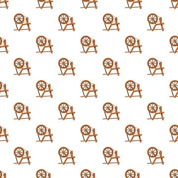 Spinning wheel pattern repeating on a white background Illustrazione stock