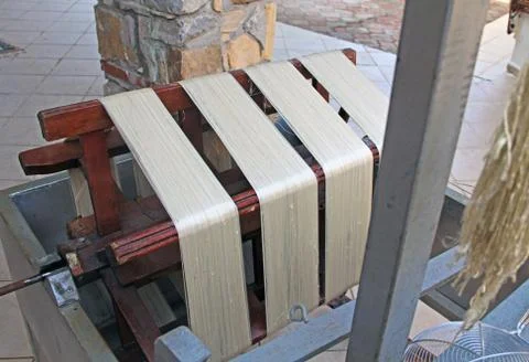 Spinning Wheel for Separating Silk Thread from Cocoons Stock Photos