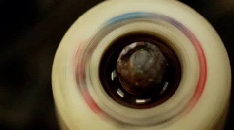 Spinning wheel of skateboard Stock Footage 61275167