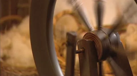 Spinning wheel tilt down treadle. Video stock 21271745