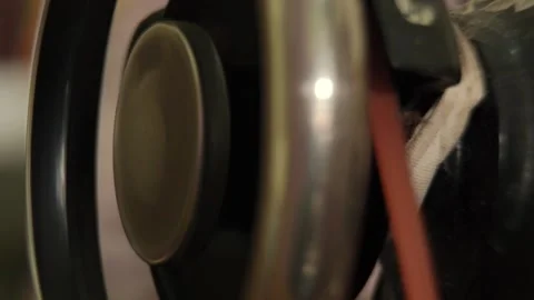 Spinning wheel of a vintage sewing machine to start it's functioning. 動画素材 149452802