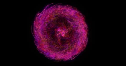 Spinning whirlpool of multi-colored red particles in a dark space, zoom in Vídeos de archivo 273552689