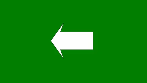 Spinning White Arrow "Left" (Looping):  Green Screen + Matte Video stock 125717610