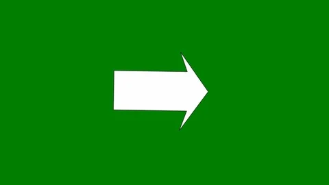 Spinning White Arrow "Right" (Looping):  Green Screen + Matte Video stock 125717613