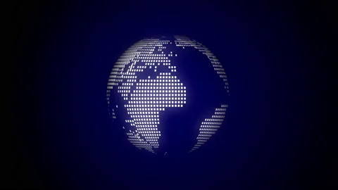 Spinning white dot globe with dark blue background Stock Footage 145924259