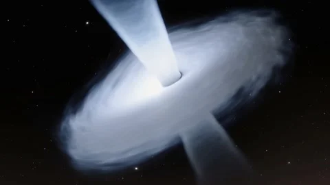 Spinning White Hole in Outer Space. 4K Space Flight Animation Stock Footage 236841617