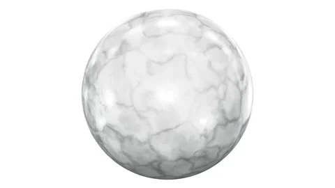 Spinning white marble sphere looping 3D animation with alpha Video stock 202220794