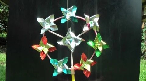 Spinning Wind Toy With incredible flashes of lights Stock Footage 8802989