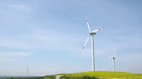 Spinning wind turbine Stock Footage 74591091