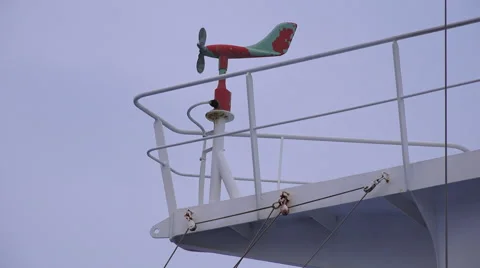 Spinning Wind Turbine On Ship Video stock 51472464