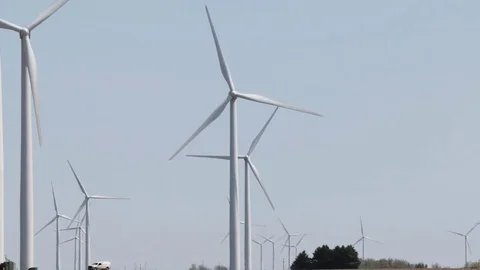 Spinning Wind Turbines Stock Footage 73780229