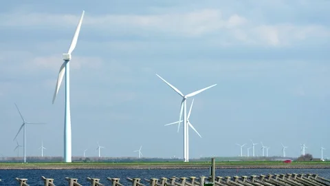 Spinning windmills Stock Footage 108722434