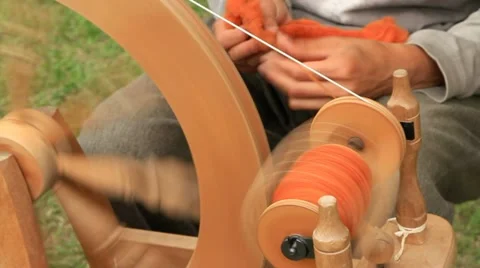 Spinning woolen yarn. Stock Footage 11135490