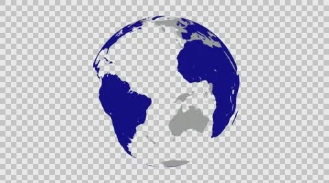 Spinning World Globe Seamless Loop With Alpha Channel Blue Vidéo 60258194