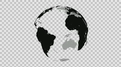 Spinning World Globe Seamless Loop With Alpha Channel Black Vidéo 60266651