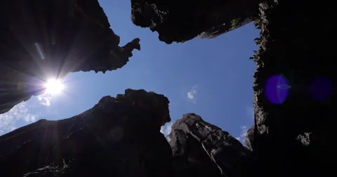 Spinning worms eye perspective of Shilin Stone Forest in Kunming Stock Footage 329471160