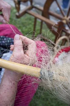 Spinning yarn Stock Photos