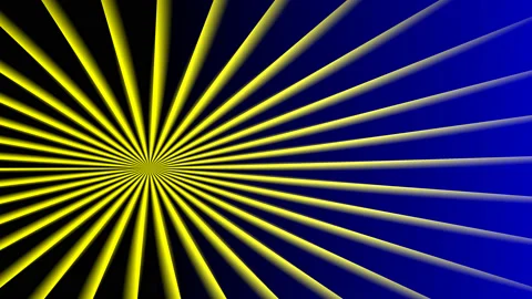 Spinning Yellow Spokes Extend Over Blue Background Sunshine Sun Rays Theme Stock Footage 139713256