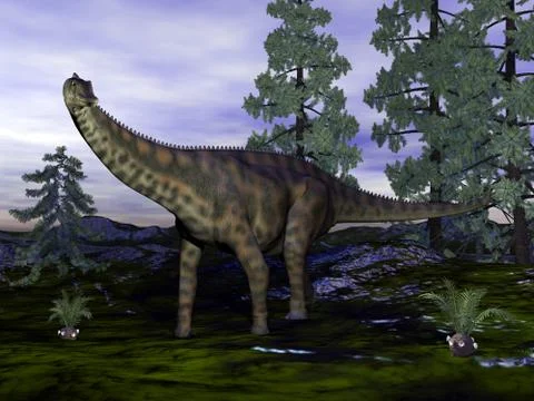 Spinophorosaurus dinosaur - 3D render Stock Illustration