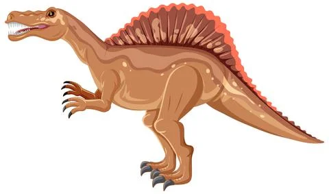Spinosaurus dinosaur on white background Ilustración de archivo
