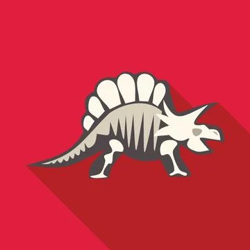 Spinosaurus skeleton walking on red background Stock Illustration